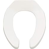 American Standard 5901100.020 Commercial Elongated Open Front Toilet Seat with Stainless Steel Hinge, White