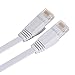 Fosmon (25 Feet - White) RJ45 CAT6 Snagless Ethernet Patch Cable [FLAT Tangle Free] - Ultra Speed Gigabit - Modem / Router / LAN / Printer / MAC / Laptop