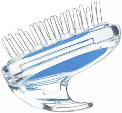 Shampoo Scalp Massage Brush - Scalp Massager - Silicone Comb Rubber Bristles Anti-Slip Scalp Shower Hair Brush Helps Control Dandruff and Increase Scalp Circulation (Clear-Blue)
