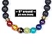 7 Chakra Healing Bracelet with Real Stones, Volcanic Lava, Mala Meditation Bracelet - Men's and Women's Religious Jewelry - Wrap, Stretch, Charm Bracelets - Protection, Energy, Healing - 8 inches