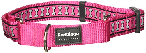 Red Dingo MC-RB-HP-25 Martingale Collar Reflective Bones, Large, Hot Pink