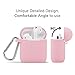 AirPods Case, GMYLE Silicone Protective Shockproof Wireless Charging Airpods Earbuds Case Cover Skin with Keychain Set Compatible for Apple AirPods 2 & 1 – Baby Pink