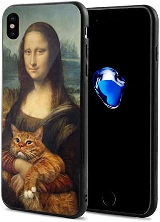 Monalisa and Her Cat X Phone Case Compatible with iPhone X/Xs Fun Crazy Cute Phone Case 2.9 X 5.8 Inch.