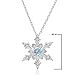 Sky Blue and White Topaz Snowflake Pendant-Necklace in Sterling Silver (1/2ct tgw)
