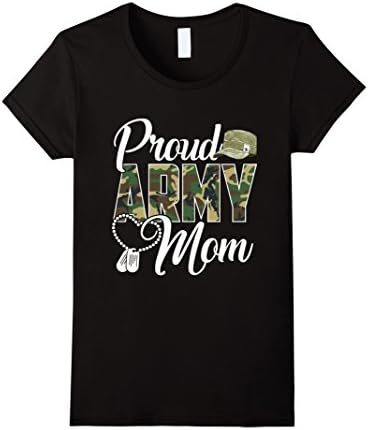 Womens Proud Army Mom Shirt Gift XL Black