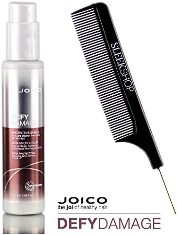 Joico DEFY DAMAGE Protective SHIELD (with Sleek Steel Pin Tail Comb) Daily Leave-in Guard Against Thermal & UV Damage (3.38 oz / 100 ml)