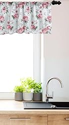Ambesonne Rose Window Valance Pack of 2, Blooming