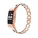Wearlizer Compatible with Fitbit Charge 2 Bands for Women Replacement Wrist Band Small Large Accessories Dressy Bangle Bracelet Rose Gold