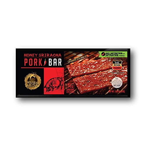 Golden Nest Pork Jerky Bar, Gluten Free, Healthy Meat From Gourmet USA, Non-GMO Honey Glazed (1.5 oz.) (Honey Sriracha, Pack of 5)
