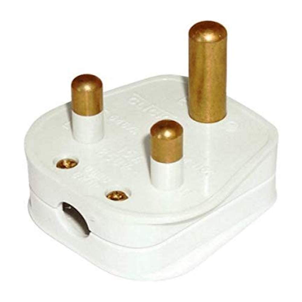 Merriway BH07276 (3 Pcs) Round Pin Household Plug, BS546 5 Amp White - Pack of 3 Pieces