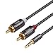 CableCreation 3.5mm to RCA Cable, 3.5mm Male to 2RCA Male Stereo Y Splitter RCA Cord Compatible with Echo Dot, Smartphone, MP3, Tablet, Stereo Receiver, Car, Speaker, HDTV ect,16.5FT/5M
