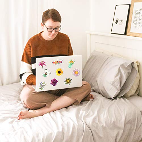 50pcs Flower Stickers for Scrapbook, Waterproof Stickers for Laptop, Trendy Vinyl Stickers for Water Bottles, [Flower Blooming] Sticker Pack Decals for Phone Case, Scrapbook, Adults, Girls