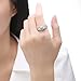 Bamoer 18K Set of 2 White Gold Plated Brass Rings Cubic Zirconium Men and Women Finger Ring Jewelry (6)