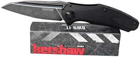Kershaw Natrix Assisted Opening Knife Black G-10 Handle Black Stonewash Plain Edge 7007BLKBW