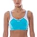 SYROKAN Women's No-Bounce Full-Support Racerback Pro High Impact Sports Bra Light Blue 36DD