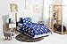 Chital Unisex Twin Bed Sheets | 4 Pc Gender Neutral Kids Bedding Set | Starry Night Sky Print | 1 Flat & 1 Fitted Sheet, 2 Pillow Cases | Durable Super-Soft, Double-Brushed Microfiber | 15” Deep