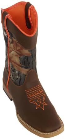 Double Barrel Boys' Buckshot Cowboy Boot Square Toe Camouflage 6 D(M) US