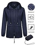 Womens Lightweight Raincoat Waterproof Packable Rainwear Outdoor Windproof Hooded Active Rain Jacket