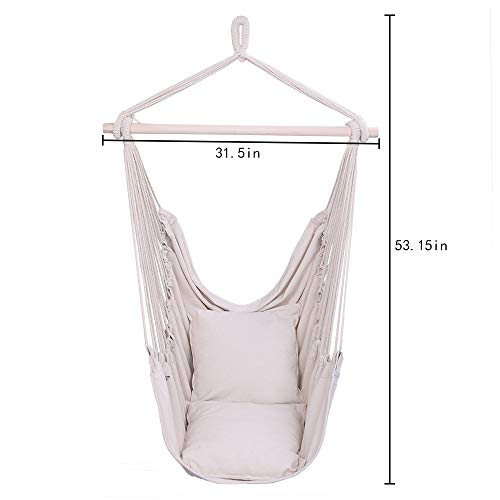 OnCloud Hanging Hammock Chair Porch Swing (Beige)