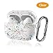 Youtec Airpods pro Case Cover, Cute Clear Airpods 3 Protective Cover Skin for Girl Women Men Shockproof Hard PC Case with Keychain Compatible Airpods pro Charging Case 3rd Gen 2019 [Front LED Visible], 01- Purple Flower (Purple Flower Airpods pro case)