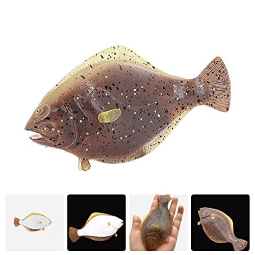 ARTIBETTER European Flounder Sea Animals Figure Plastic Fish Figurines