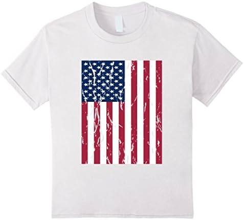 Kids Vintage American Flag T-Shirt 10 White