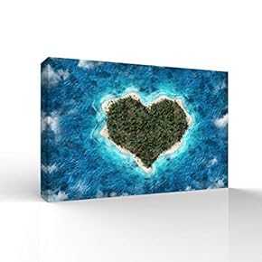 for Living Room Bedroom Home Artwork Paintings Heart Shaped Island