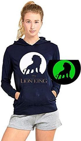 Melcom Navy Blue Sweatshirt for Women Glow in Dark Printed Lion King