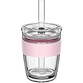 KeepCup Cold Cup - Longplay Double wall Glass Ice Coffee Tumbler with Lid and Straw - 12oz (340ml) - Pashmak