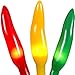 Novelty Lights 11FT Chili Pepper String Lights, 35 Lights Indoor/Outdoor Connectable Mini Light Set, Red/Green/Yellow