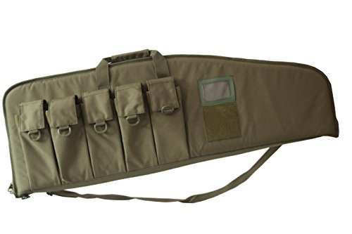 ARMYCAMOUSA Rifle Bag Outdoor Tactical Carbine Cases Water dust Resistant Long Gun Case Bag with Five Magazine Pouches for Hunting Shooting Range Sports Storage and Transport (38" Green)