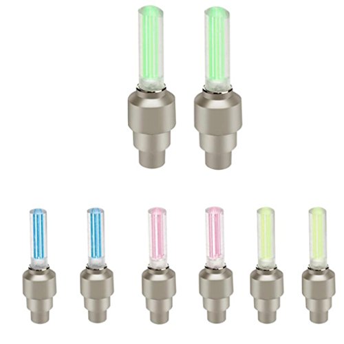 Kinrui Fashion 5Pcs The New Cool Bike Tire Wheel LED Lights Gas Nozzle Lamp Comes With Battery (yellow) - Thumbnail 5