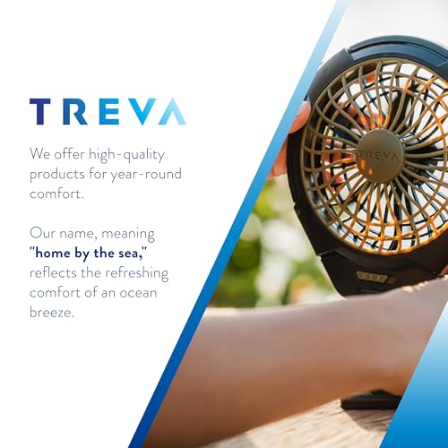 Treva Body Breeze Fan Rechargeable Personal Fan with Wide Cooling Reach, Multi Speed Adjustable and Portable