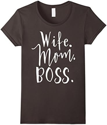 Women's Wife Mom Boss, Wifey Shirt, Boss Lady, Mom Life Shirt, Wife XL Asphalt