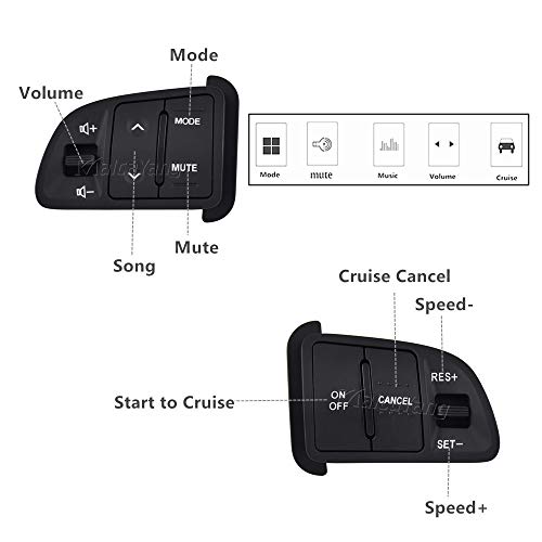 Steering Pad Audio Cruise Remote Control Switch with Extension Wire for Kia Sportage 2011-2014