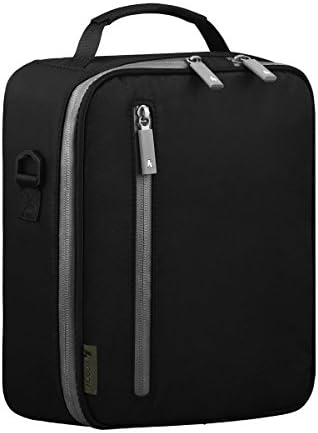 KOSOX New Collapsible Multi-Layers Thermal Insulated Oxford Lunch Tote Waterproof Cooler Bag Unisex Lunchbox with Shoulder Strap (NewBlack)