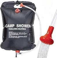 VIGLT Camping Shower Bag 5 Gallons/20L Solar Solar Shower Bag Heating with Removable Hose and Shower Head for Camping...