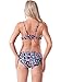 BAWDY Women's Push-Up Twist Top and Mid Rise Bottom Bikini Set, F13521, M