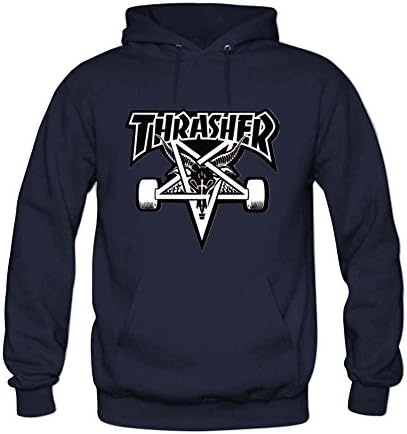 Women's thrasher DIY Cotton Graphic Hoodies Jacqueline begay M Navy