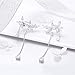 MSECVOI 925 Sterling Silver Leaves Wrap Earrings Crawler for Women Dainty Flowers Threader Tassel Chain