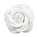 Fashion jewelry designer big immitation pearl classic round shape enamel camellia brooch pin for women (Off White)