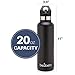 Brewberry 20 oz. Insulated Water Bottle and Travel Mug for Hot and Cold Beverages, Stainless Steel Sports Canteen with Two Lids and Straw, Spill Proof Coffee Mug, Black…