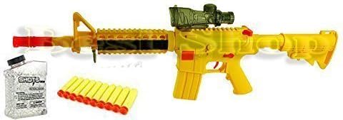 YK M16 Toycity Spring Power Toy Foam Dart &amp; Water Polymer Ball 2-in-1 Shooting Gun Toy