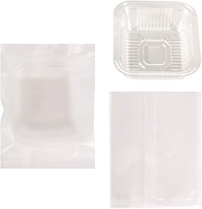 75G Moon Cake Plastic Bags Hot Seal Half Clear Cookie Candy Container 4 5.3 Inch 100 Sets
