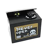 iSaddle Ghost Skull Stealing Coin Money Box Piggy Bank Collecting Saving Money Bank (Black)