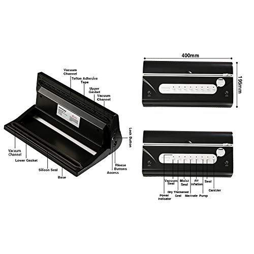 CXYY Lebensmittel Vakuumierer, Vakuumiergerät-Maschine One-Touch-Versiegelung/Vakuum Für Trockene Lebensmittel… – Bild 4