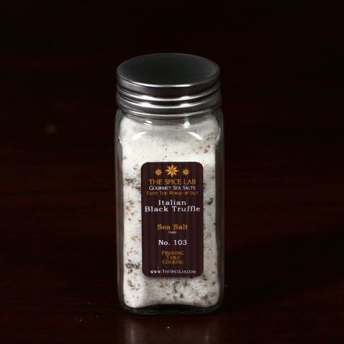 Glass Shaker Bottle - Gourmet Italian Black Truffle Sea Salt for a true Gourmet