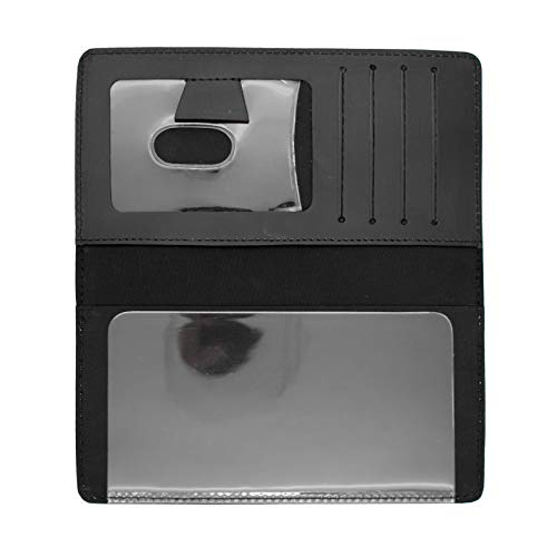 Black Smooth Leather Checkbook Cover for Top Tear Personal Checks