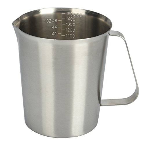 Click Here to See More Images Stainless Steel Liquid Measuring Cup for Kitchen Large Measurement Cups Aslo Use as Frothing Pitcher Measuring Cup (48 Ounce)
