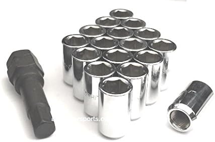 AVN Motorsports Open End Chrome Acorn Tuner Lug Nuts Heat Treated Wheel Locks with Key (20 Pieces) (12x1.5)